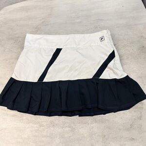 Fila White and Navy Pleated Tennis Skirt